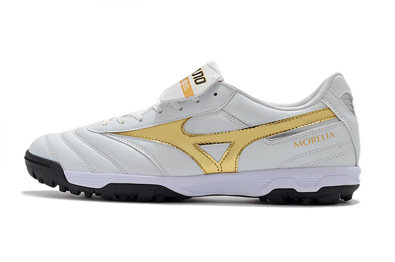 CHUTEIRA MIZUNO MORELIA II SOCIETY - BRANCA E DOURADA