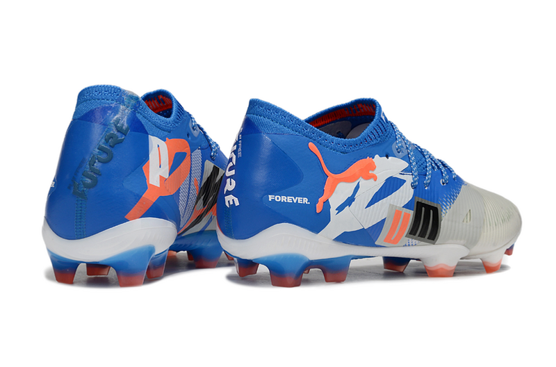 CHUTEIRA PUMA FUTURE 8 ULTIMATE LOW CAMPO - AZUL E CINZA