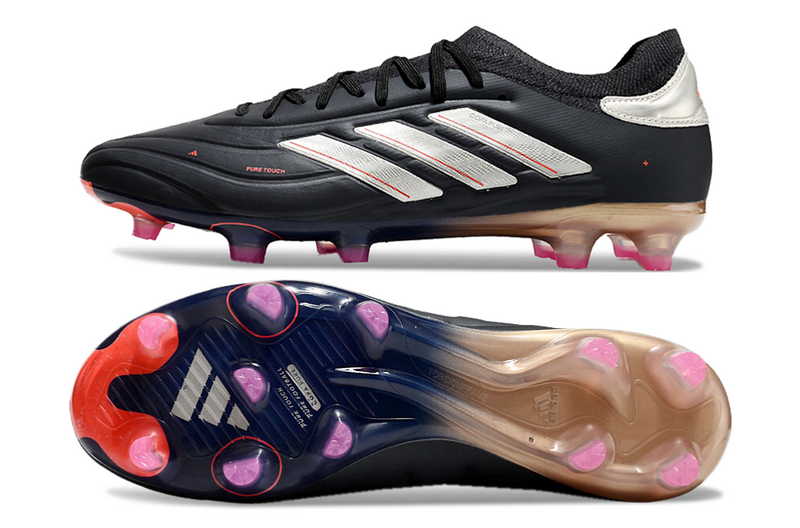 CHUTEIRA ADIDAS COPA PURE II CAMPO "VIVID HORIZON" PRETA E PRATA