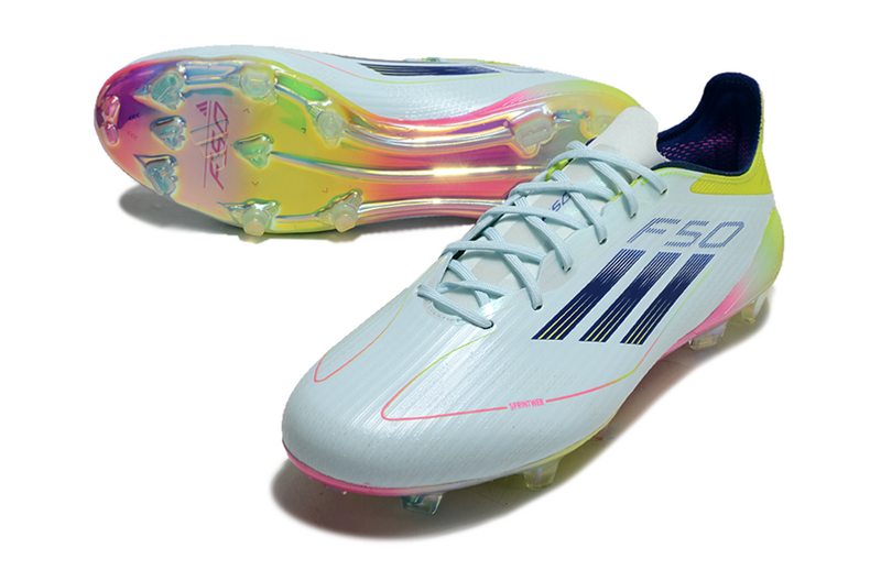 CHUTEIRA ADIDAS F50 ELITE CAMPO "OLYMPIC BOOT" - AZUL E COLORIDA