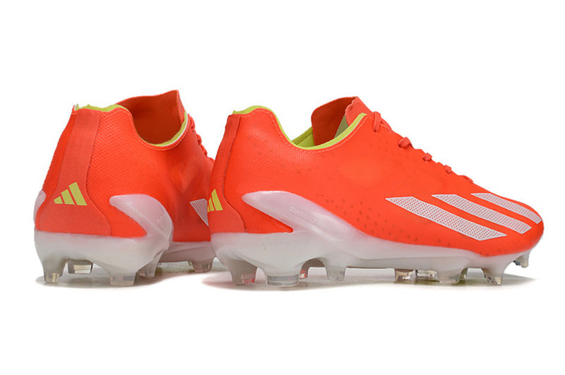 CHUTEIRA ADIDAS X CRAZYFAST+ CAMPO "ENERGY CITRUS" - VERMELHA E BRANCA