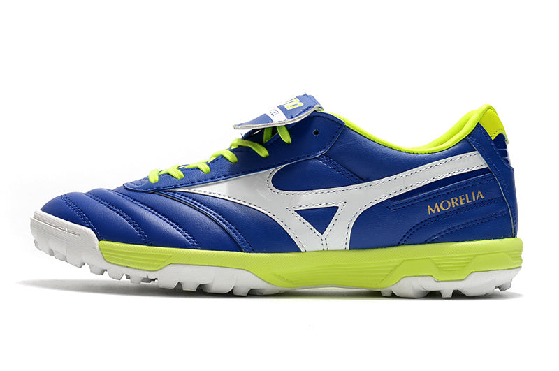 CHUTEIRA MIZUNO MORELIA II SOCIETY - AZUL, BRANCA E AMARELA