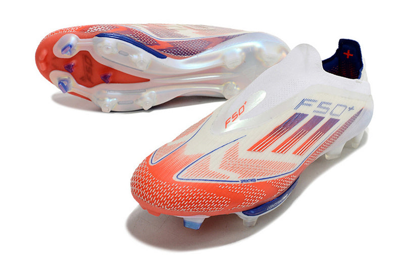 CHUTEIRA ADIDAS F50 LACELESS LIGHTSTRIKE PRO ELITE CAMPO "ADVACEMENT" – BRANCA E COLORIDA