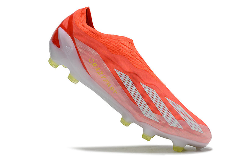 CHUTEIRA ADIDAS X CRAZYFAST+ CAMPO "ENERGY CITRUS"  - VERMELHA E BRANCA