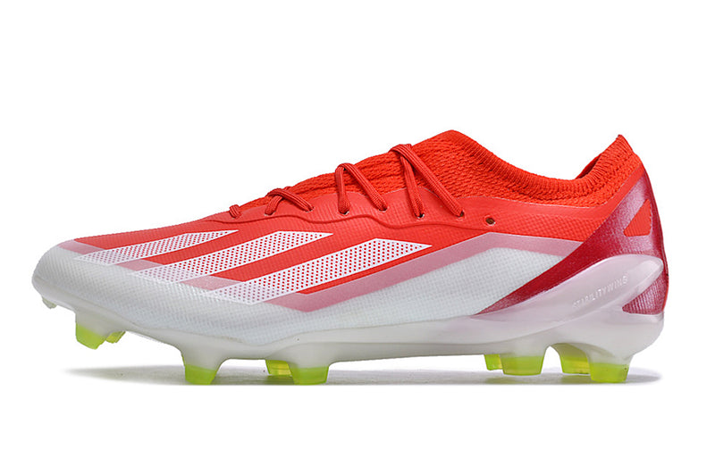 CHUTEIRA ADIDAS X CRAZYFAST.1 CAMPO "ENERGY CITRUS" - VERMELHA E BRANCA