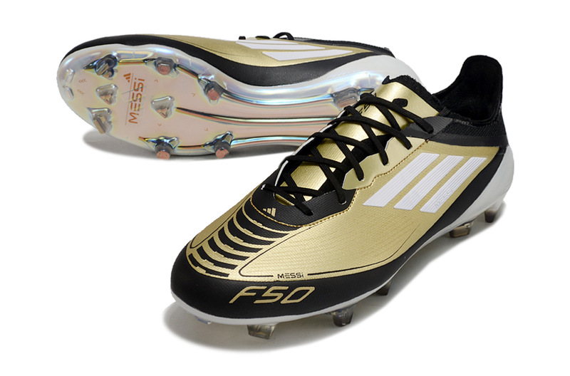 CHUTEIRA ADIDAS F50 ELITE CAMPO "TRIUNFO DOURADO" - PRETA E DOURADA
