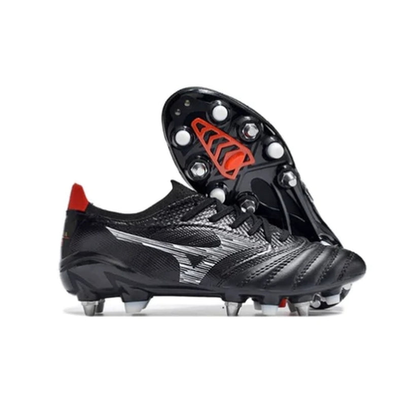 CHUTEIRA MIZUNO MORELIA NEO III JAPAN TRAVA MISTA - PRETA E BRANCA