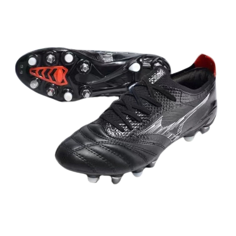 CHUTEIRA MIZUNO MORELIA NEO III JAPAN TRAVA MISTA - PRETA E BRANCA