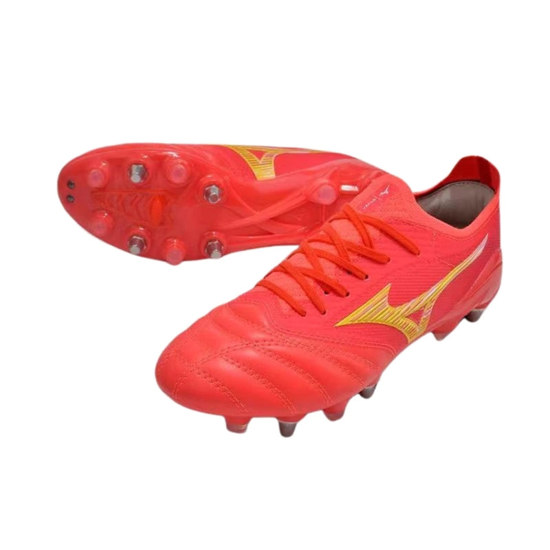 CHUTEIRA MIZUNO MORELIA NEO III JAPAN TRAVA MISTA - VERMELHA